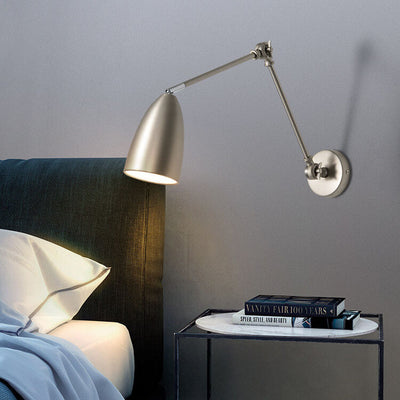 Lampe murale à bras oscillant industriel rétro rotatif rétractable en fer à 1 lumière 