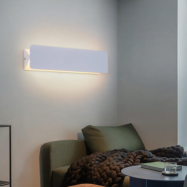 Einfache rechteckige Aluminium 1-Licht LED-Wandleuchte 
