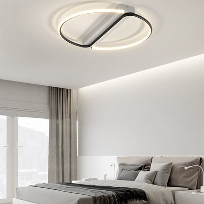 Minimalist Black and White Round LED Flush Mount Ceiling Light