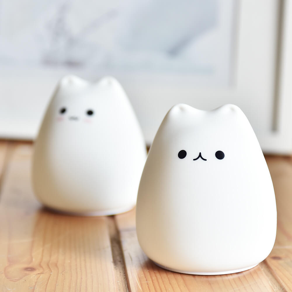 Lampe de Table LED en Silicone USB Veilleuse Chat 