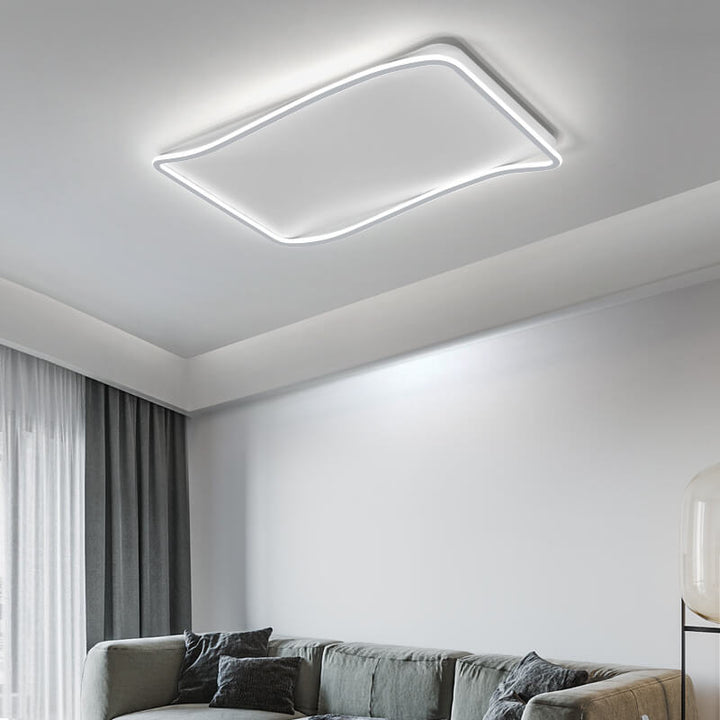 Minimalistische rechteckige Deckenleuchte aus Aluminium mit LED-Aufbauleuchte 