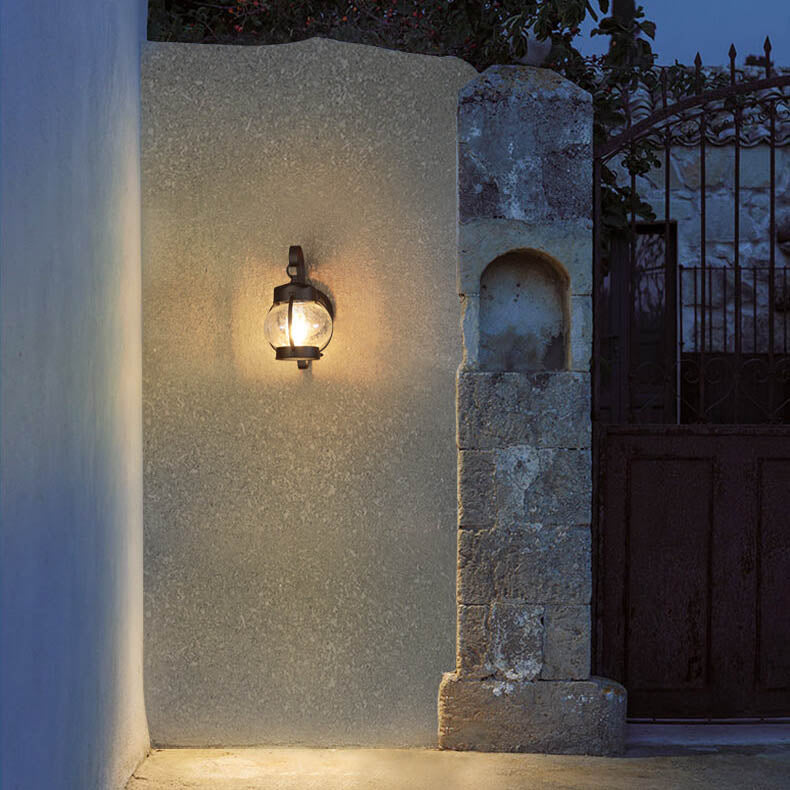 Retro Aged Lantern Outdoor Waterproof 1-Light Wall Sconce Lamp