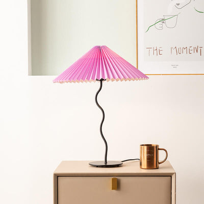 Vintage Fabric Pleated Shade 1-Light LED Table Lamp