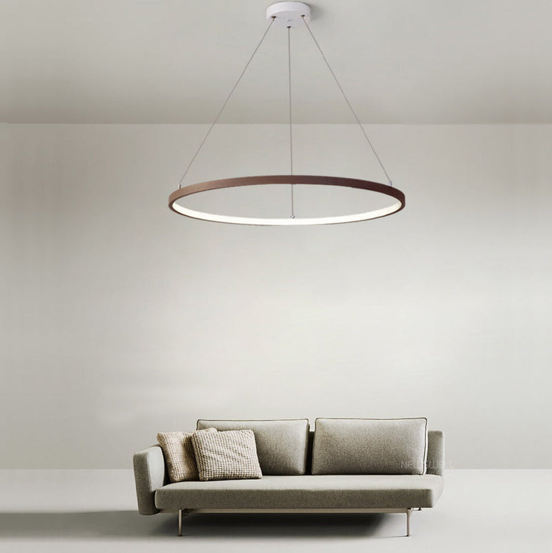 Nordic Minimalist Art Circle Alloy LED Chandelier