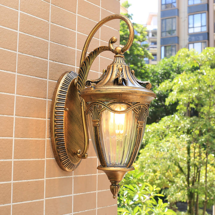 Farol de arce europeo para exteriores, lámpara de pared impermeable de 1 luz 