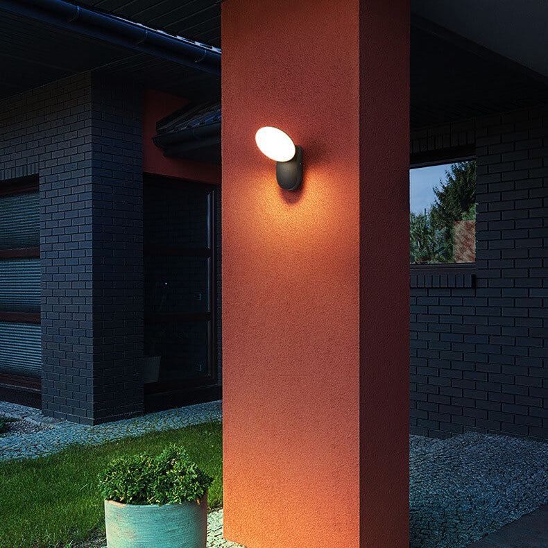 Lámpara de Aplique de Pared LED Impermeable para Exteriores de Círculo Simple 