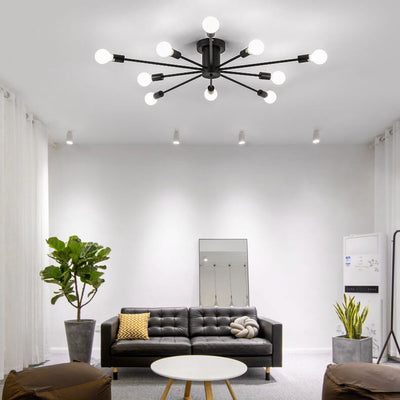 Modern Branches Metal 6/8/10-Light Semi-Flush Mount Ceiling Light