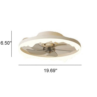 Minimalist Round Acrylic Border LED Semi-Flush Mount Ceiling Fan Light