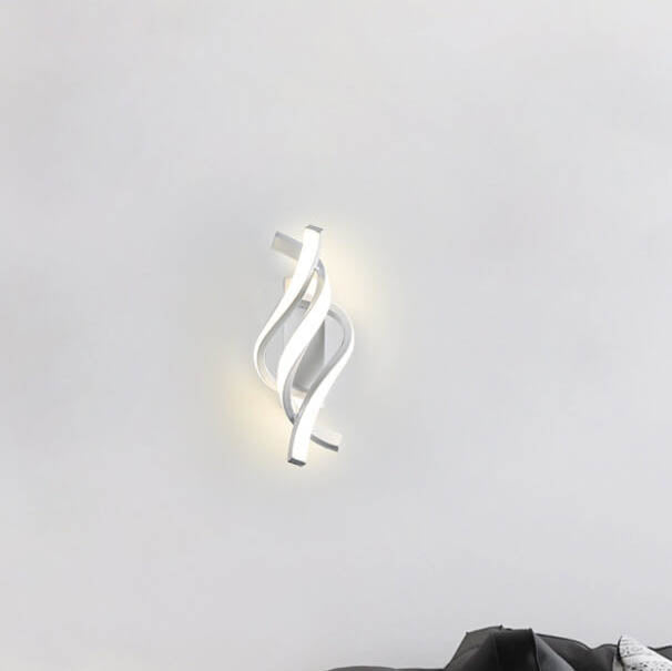 Moderne minimalistische spiralförmige 1-Licht-LED-Wandleuchte für das Schlafzimmer 