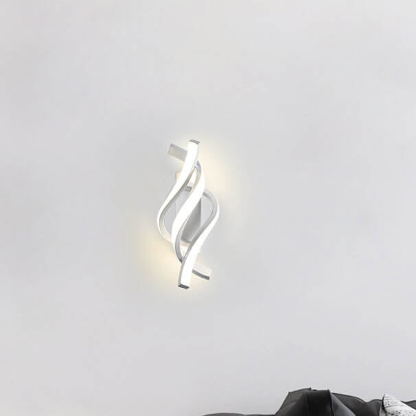 Modern Minimalist Spiral 1-Light LED Wall Sconce Lamp