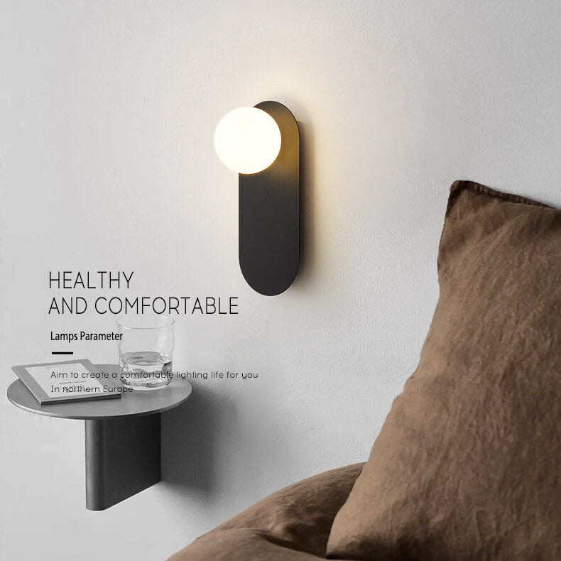 Nordic Minimalist Glass Ring Base 1-Light Wall Sconce Lamp