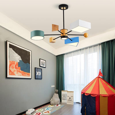 Nordic Building Blocks Geometry 4-Light Chandelier
