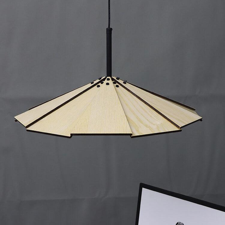 Nordic Wooden Splicing Flying Saucer 1-Light Pendant Light