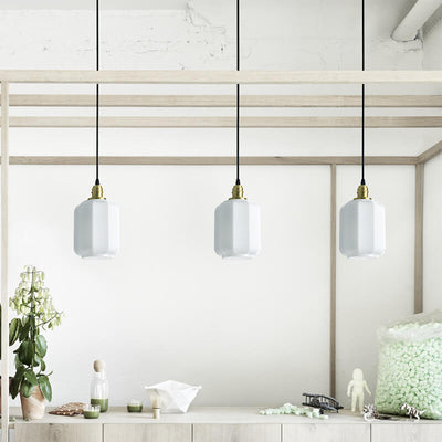 Nordic Vintage White Glass 1-Light Pendant Light