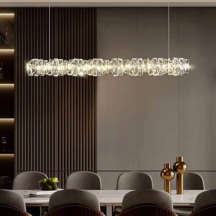 Modern Minimalist Linear Crystal LED Chandelier
