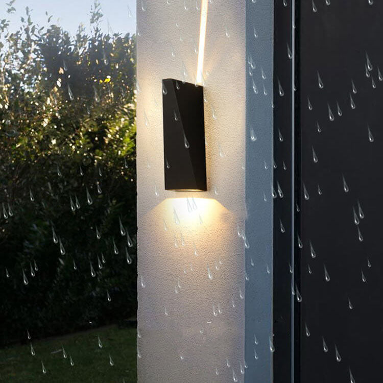 Lámpara de Aplique de Pared LED Impermeable para Exteriores Trapezoidal Simple de 2 Luces 