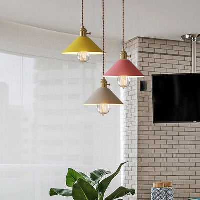 Nordic Macaron Iron Bell Shade 1-Light Pendant Light