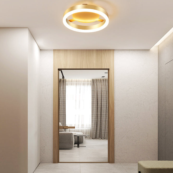 Plafonnier LED moderne carré et rond semi-encastré 