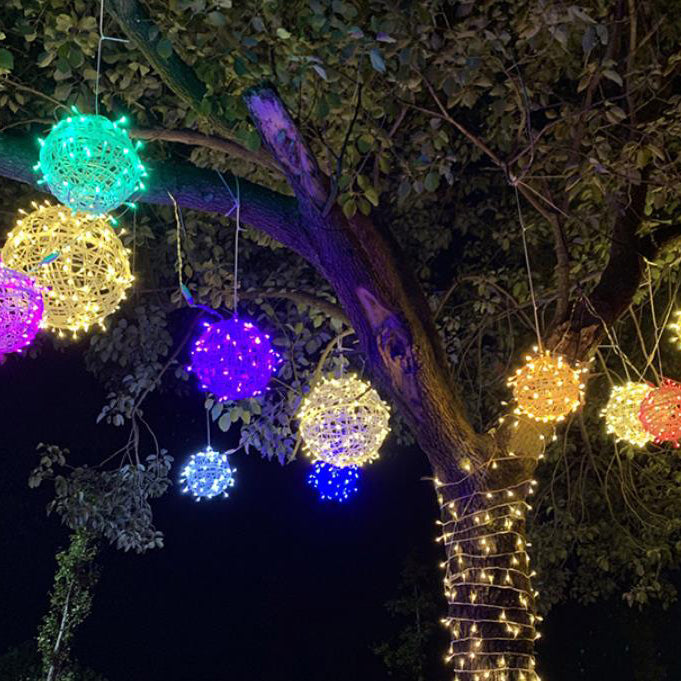 Boule enchevêtrée LED extérieure étanche décorative pour jardin 