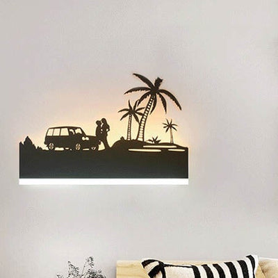 Creative Acrylic Iron Pattern 1-Light LED Wall Sconce Lamp