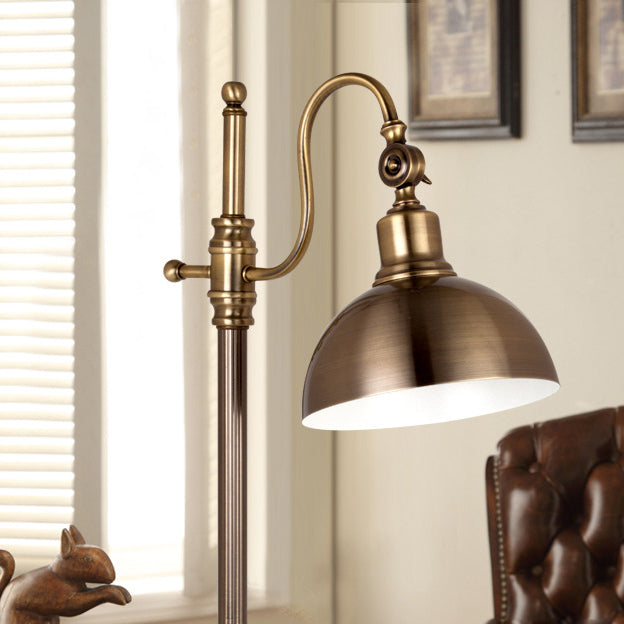 Lámpara de Mesa LED de Brazo Largo de Hierro Dorado Retro Industrial de 1 Luz 