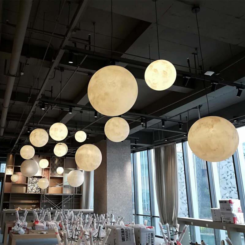 Creative Moon Mars Resin Orb 1-Light Pendant Light