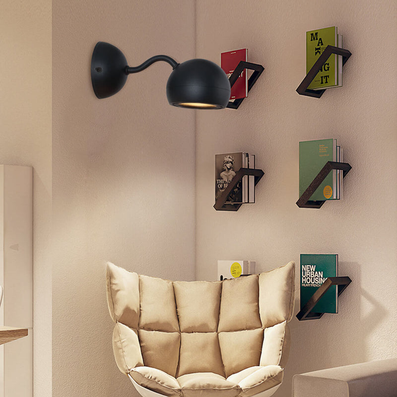 Minimalist Iron Dome Shade Mini Rotatable LED Wall Sconce Lamp