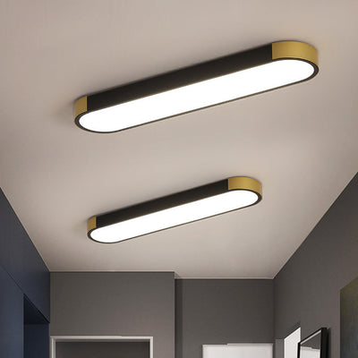 Modern Minimalist Rectangular Ring LED Flush Mount Ceiling Light