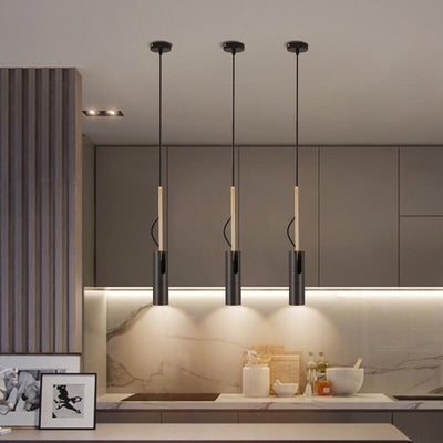 Lampe suspendue moderne et minimaliste à 1 lumière LED dorée