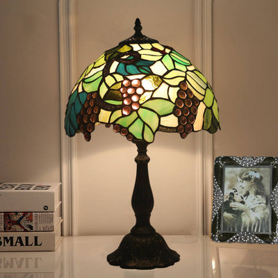 Tiffany Rustic Fruit Stained Glass 1-Light Table Lamp