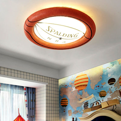 Creative Resin Basketball LED Flush Mount Ceiling Light