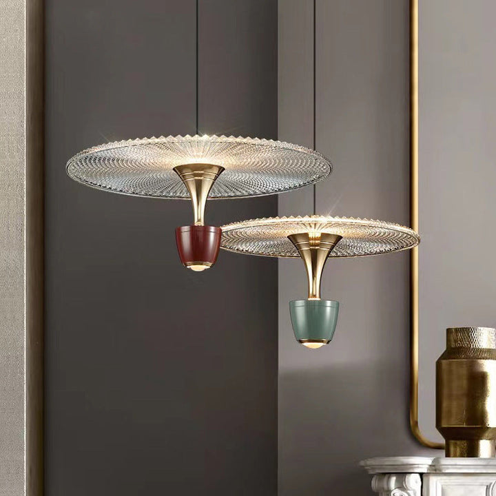 Moderne Luxus-Disc-Elektroplattierte Aluminium-LED-Pendelleuchte 