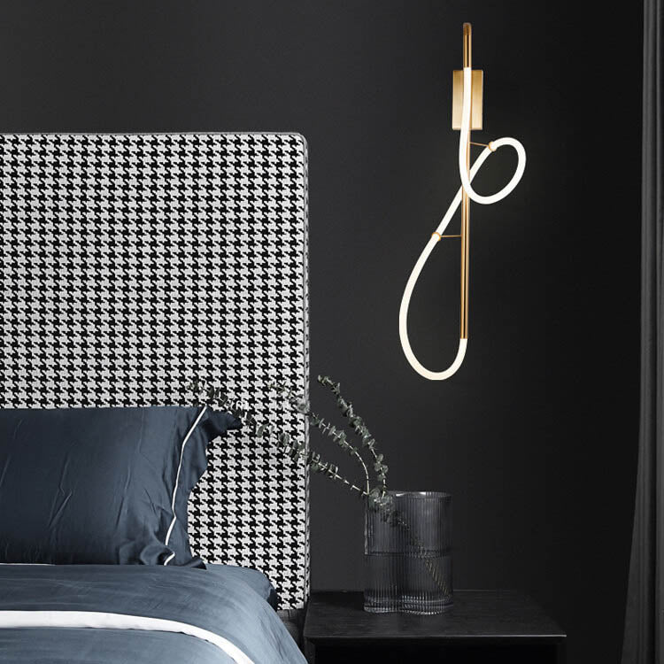Post-modern Long Curve 1-Light LED Wall Sconce Lamp