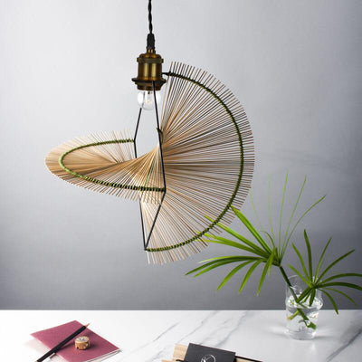 Creative Twisted Rattan Weaving 1-Licht-Pendelleuchte 