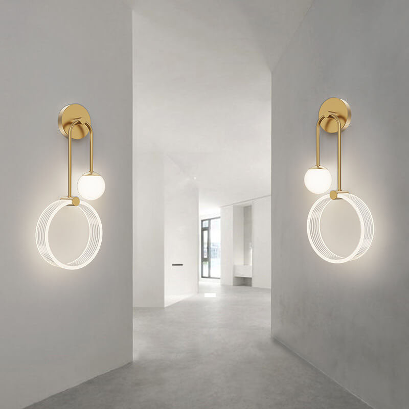 Nordic Minimalist Acrylic Circle Iron LED Wall Sconce Lamp