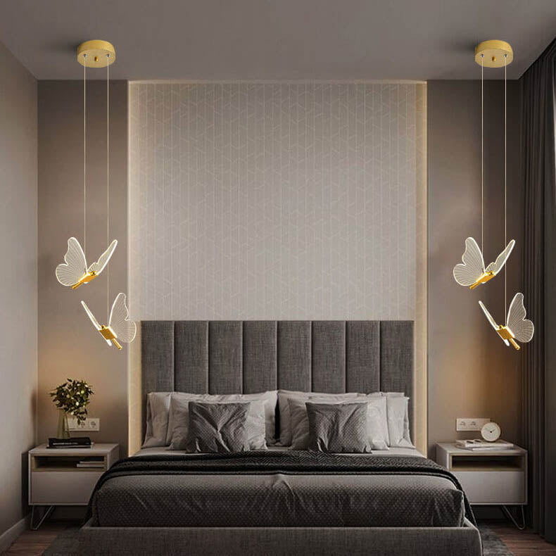 Lustre à suspension LED papillon acrylique minimaliste 