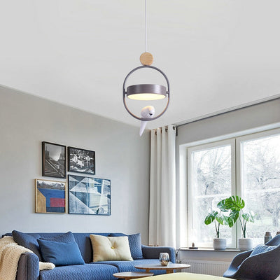 Nordic Creative Bird Ring 1-Light LED Pendant Light