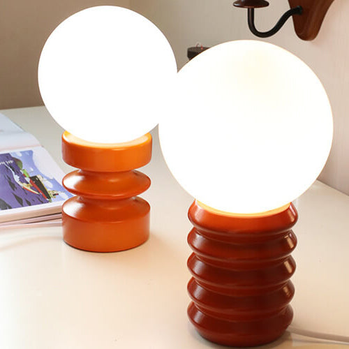 Lampe de table vintage en verre massif orange à 1 lumière 