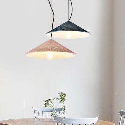 Nordic Resin 1-Light Textured Umbrella Pendant Light