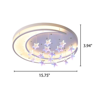 Modern Creative Star Hanging Round LED Flush Mount Ceiling Light