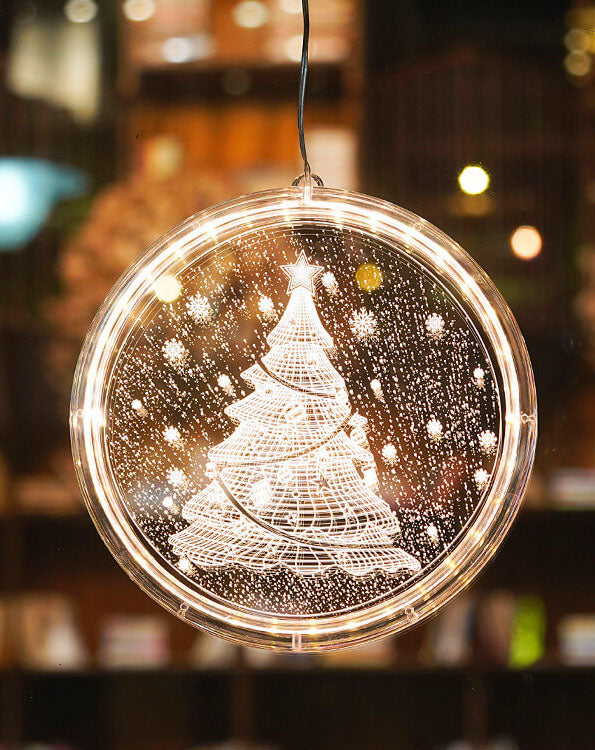 Christmas LED Acrylic Decoration Round Suction Cup Light