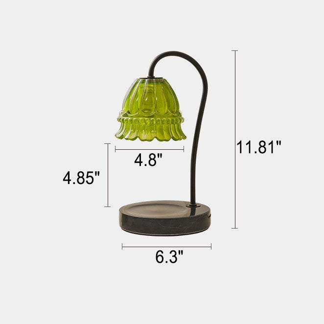 Vintage Lily Valley Glasmarmor 1-Licht-Dimmer-Schmelzen-Wachs-Tischlampe