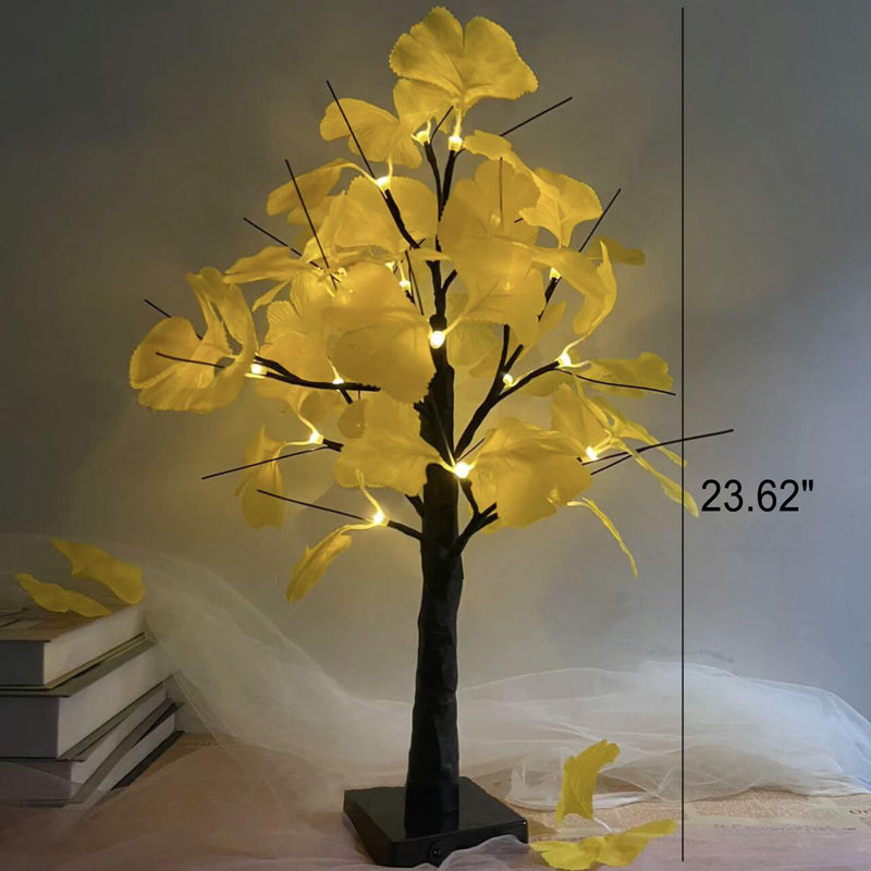 Weihnachtsbeleuchtete Ginkgo-Baum-Simulations-Baum-Licht-Batterie-USB-Dekorations-Tischlampe