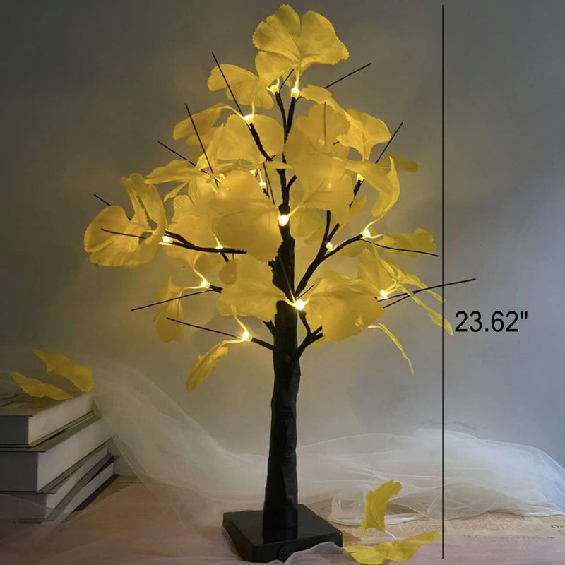 Christmas Lighted Ginkgo Tree Simulation Tree Light Battery USB Decoration Table Lamp