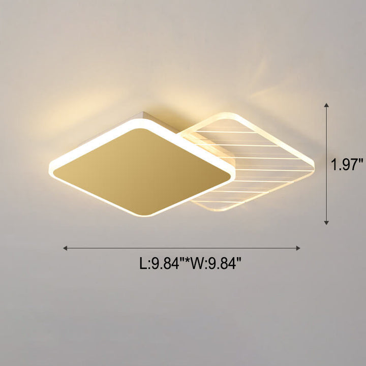 Conception géométrique simple et créative de superposition de lumière LED encastrée 