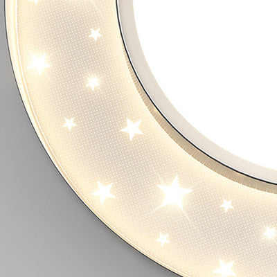 Nordic Minimalist Round Star Effect LED Flush Mount Ceiling Light