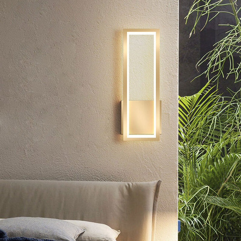 Creative Light Luxury Rectangular Hollow Ring Design LED Wall Sconce Lamp