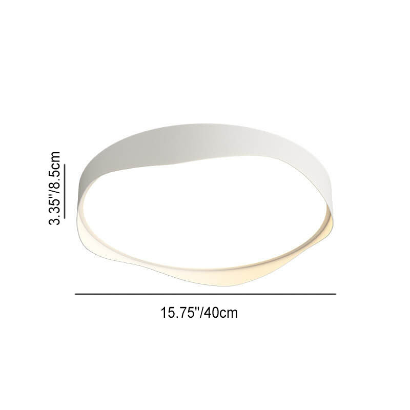 Modern Minimalist Round Curve Border Iron Acrylic LED Flush Mount Ceiling Light for Living Room