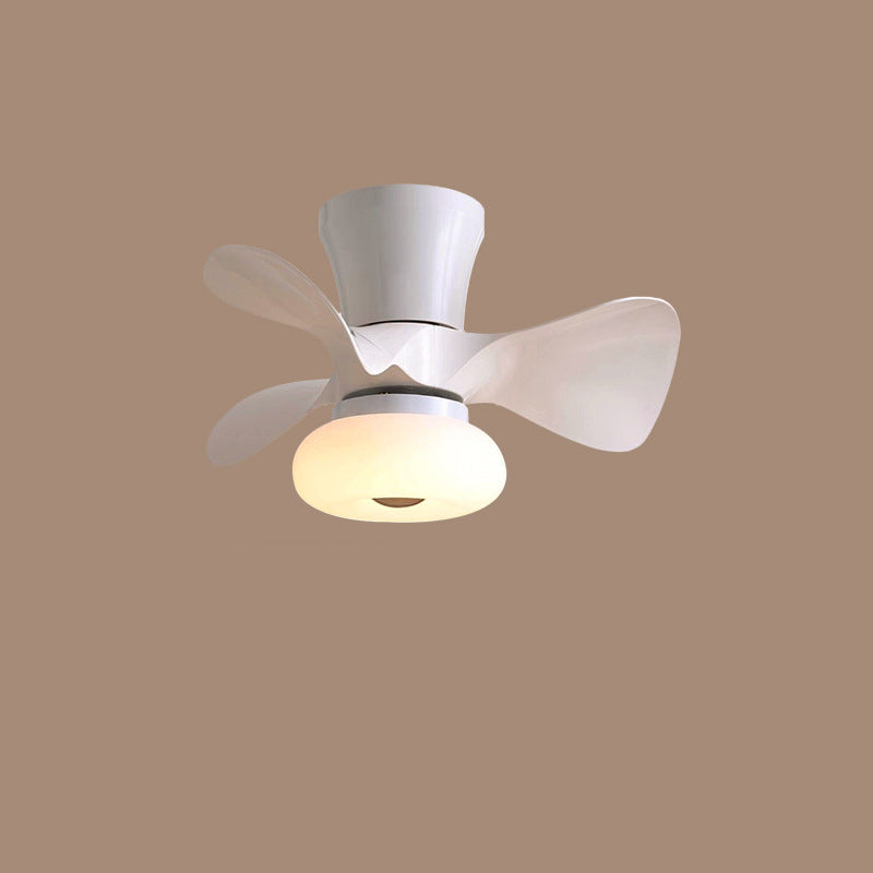 Moderne nordische Macaron LED-Deckenventilatorleuchte aus ABS und Metall zur halbbündigen Montage für das Wohnzimmer 