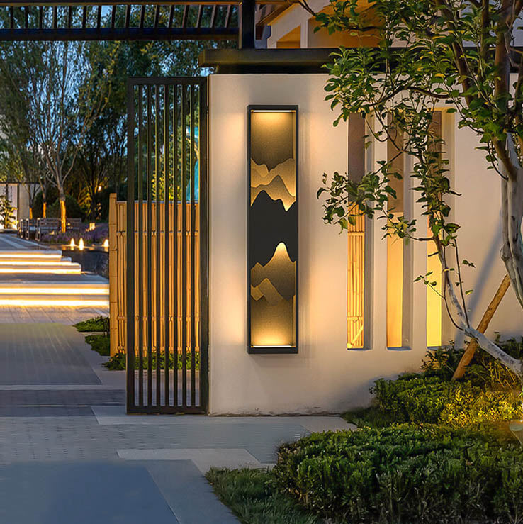 Moderne rechteckige LED-Landschaft wasserdichte Villa Gartenwandleuchte im Freien 